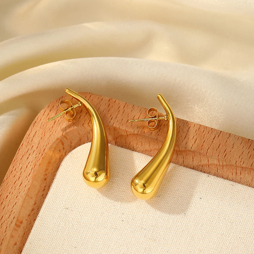 Stainless steel earrings water drop models irregular earrings women's versatile fashion fashion jewelry commuter accessories