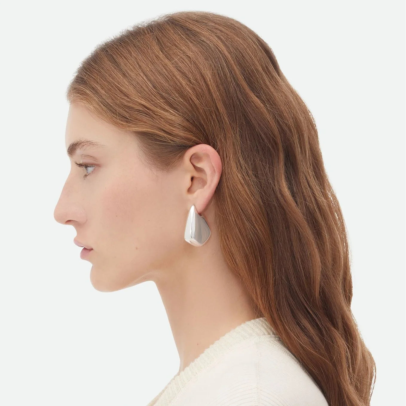 Vintage Metal Smooth Irregular Chunky Geometric Earrings for Women Ms European American Personality Minimalist Jewelry Gifts