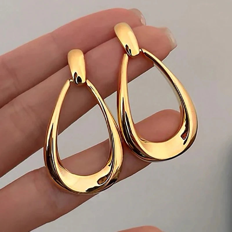 Simple French Style Geometric Earrings For Women Fashion Luxurious Drop Earring Daily Party Vacations Jewelry Gifts 2025 New