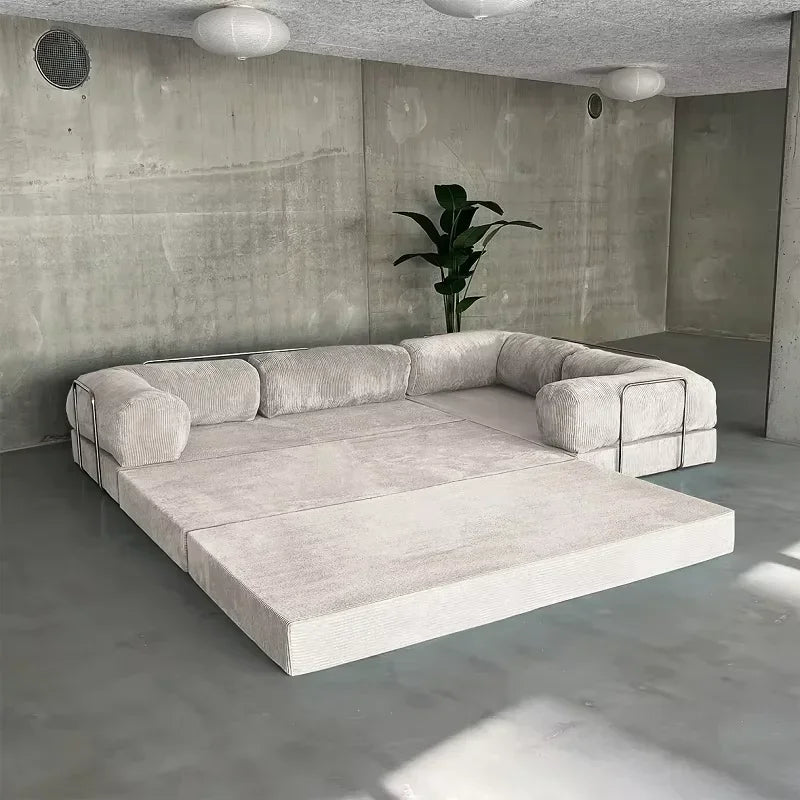 Modern Design Vacuum Compressed Packing High Density Foam Corner Sofa Bed Compression Sofa for Living Room