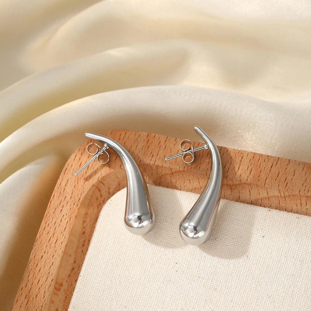 Stainless steel earrings water drop models irregular earrings women's versatile fashion fashion jewelry commuter accessories